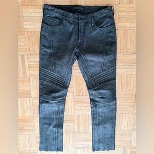 Men's Black Goat Leather Pants